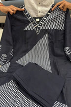 Cotton Slub Printed Kurta Pant Set