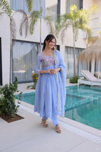 Mal Chanderi Anarkali Set