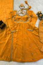 Elegant Anarkali with Silk Dupatta