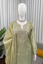 Custom Fit Green Ethnic Wear Set