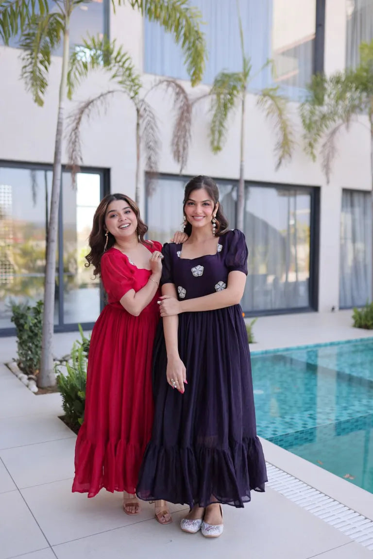 Silver Crunchy Tiered Maxi Dress