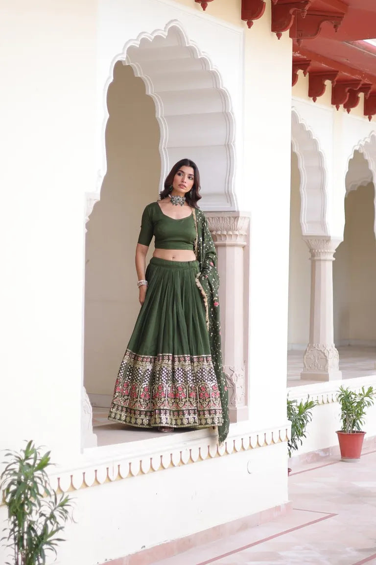 Traditional Embroidered Lehenga Set