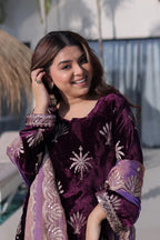 Wine Velvet  Palazzo Suit