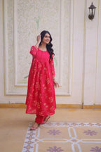 Festive Mal Chanderi Kurti Pant Set