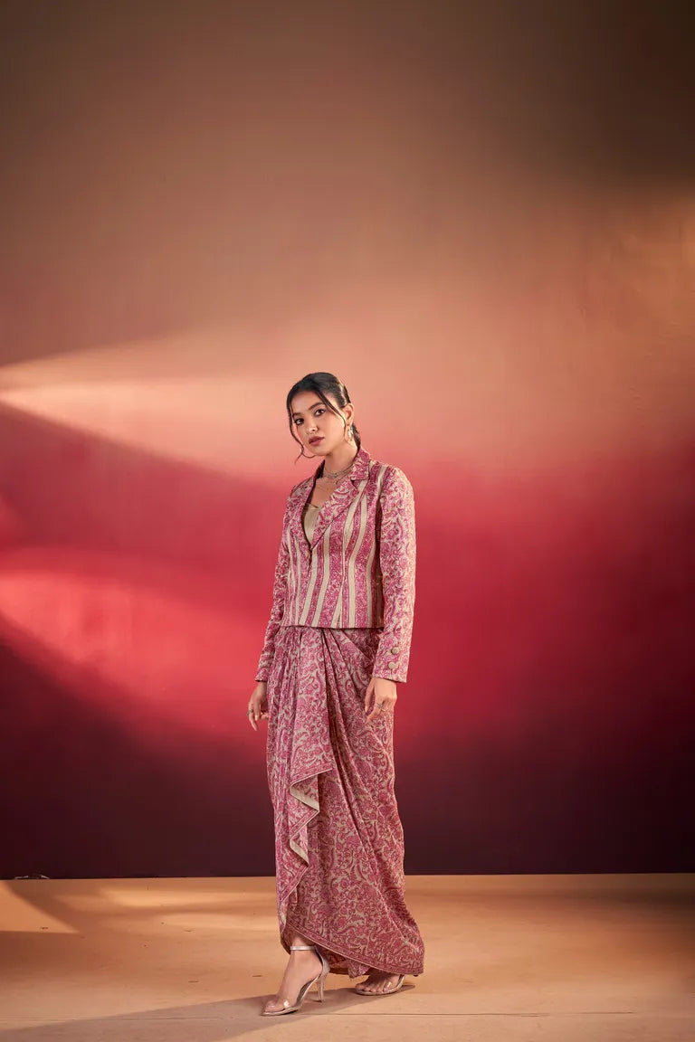Printed Tasar Silk Co-ord Set