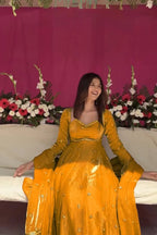 Elegant Anarkali with Silk Dupatta