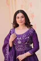 Women's Crush Anarkali Gown & Dupatta