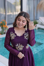 Full Sleeve Party Gown