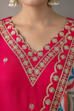 Pink Geometric Kurta