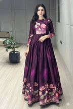 Printed Manipuri Silk Long Gowns