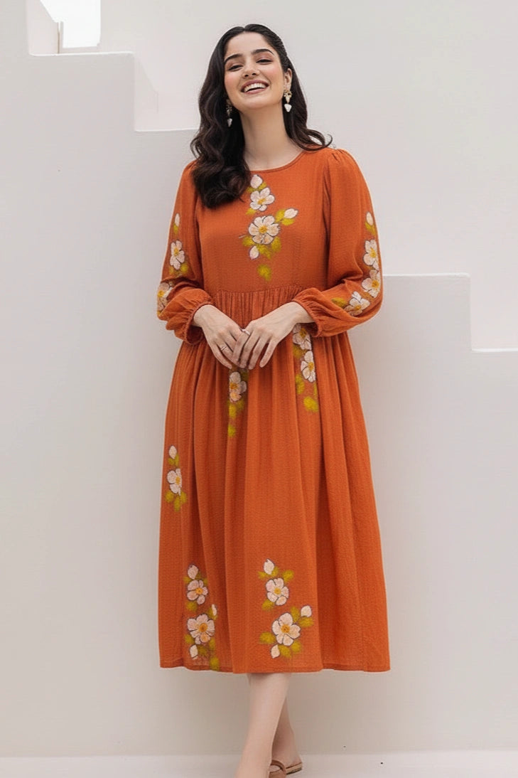 Rust Bloom Dress