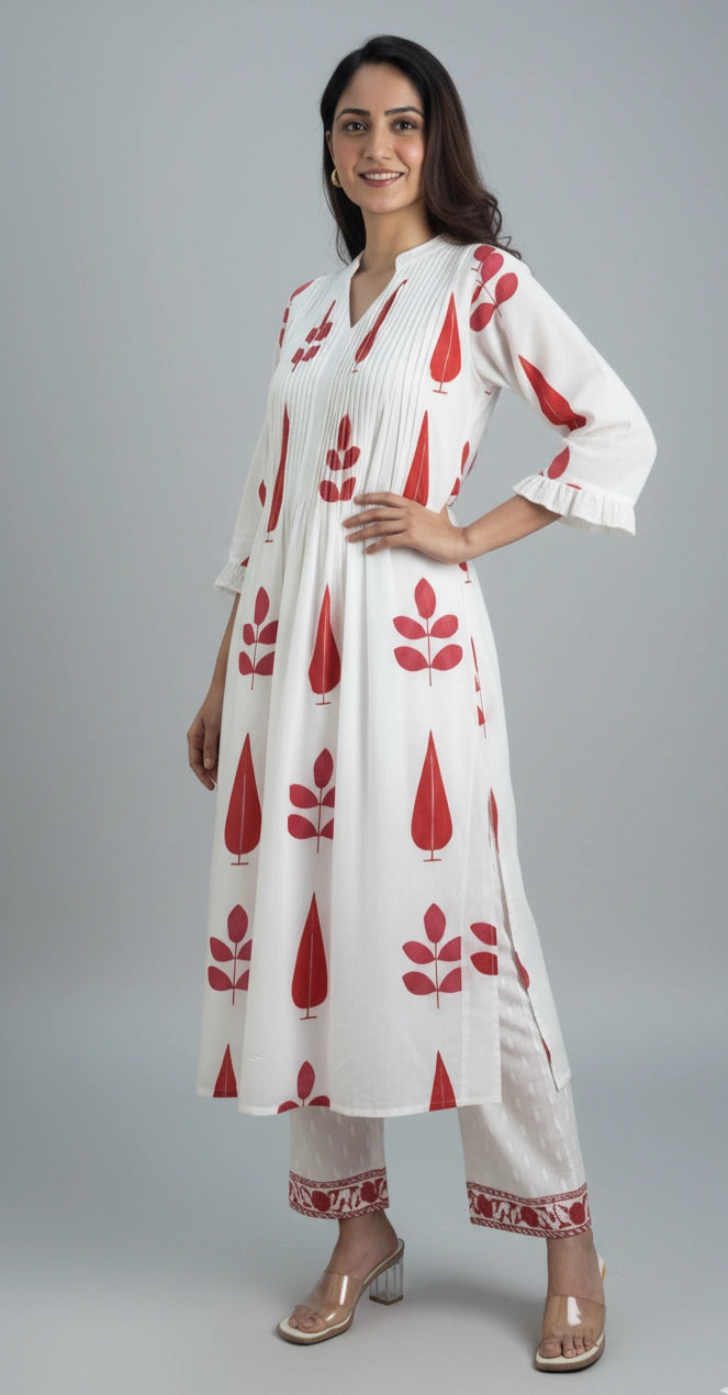 Printed Cotton Kurta Set