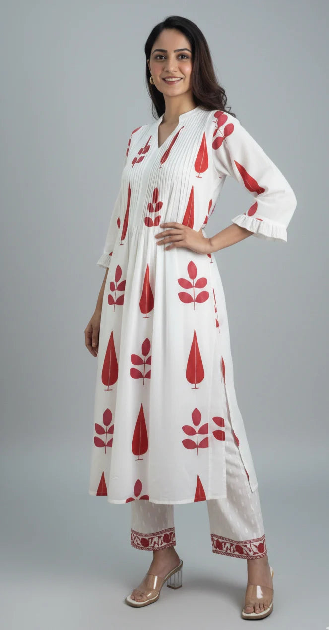 Printed Cotton Kurta Set