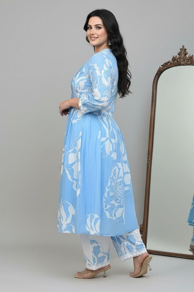 Printed Cotton Kurta Set