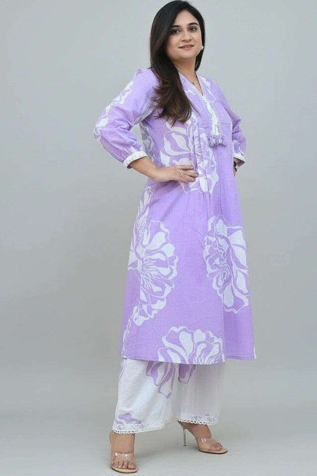 Printed Cotton Kurta Set