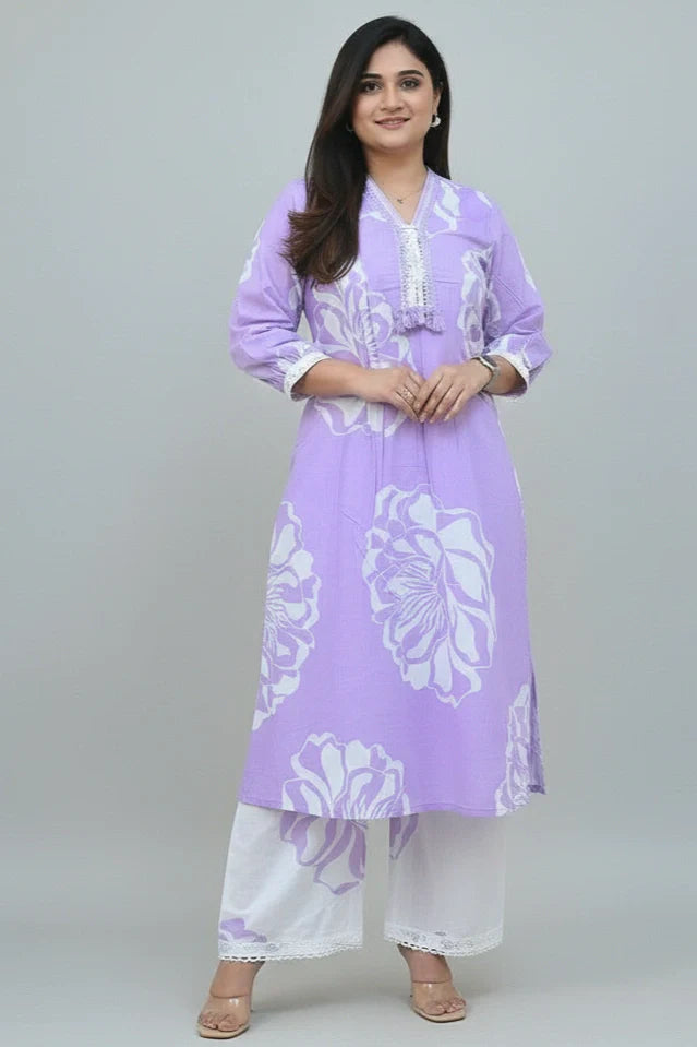 Printed Cotton Kurta Set