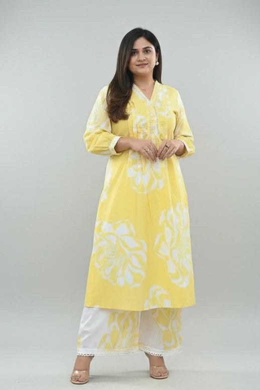 Printed Cotton Kurta Set