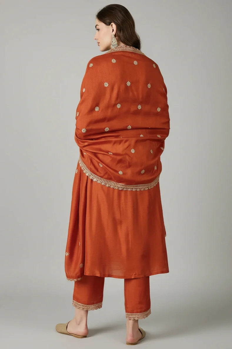 Rust Anarkali Kurta Sets