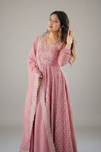 Plum Embroidered Anarkali