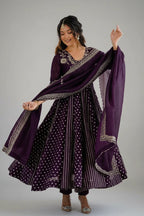 Plum Embroidered Anarkali