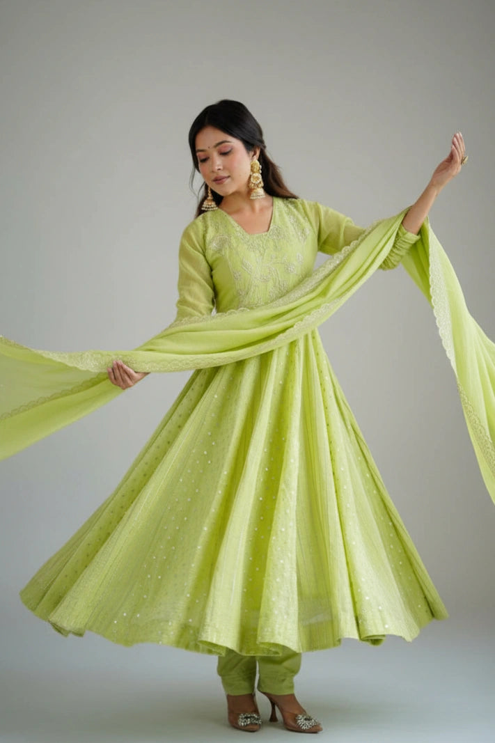 Plum Embroidered Anarkali