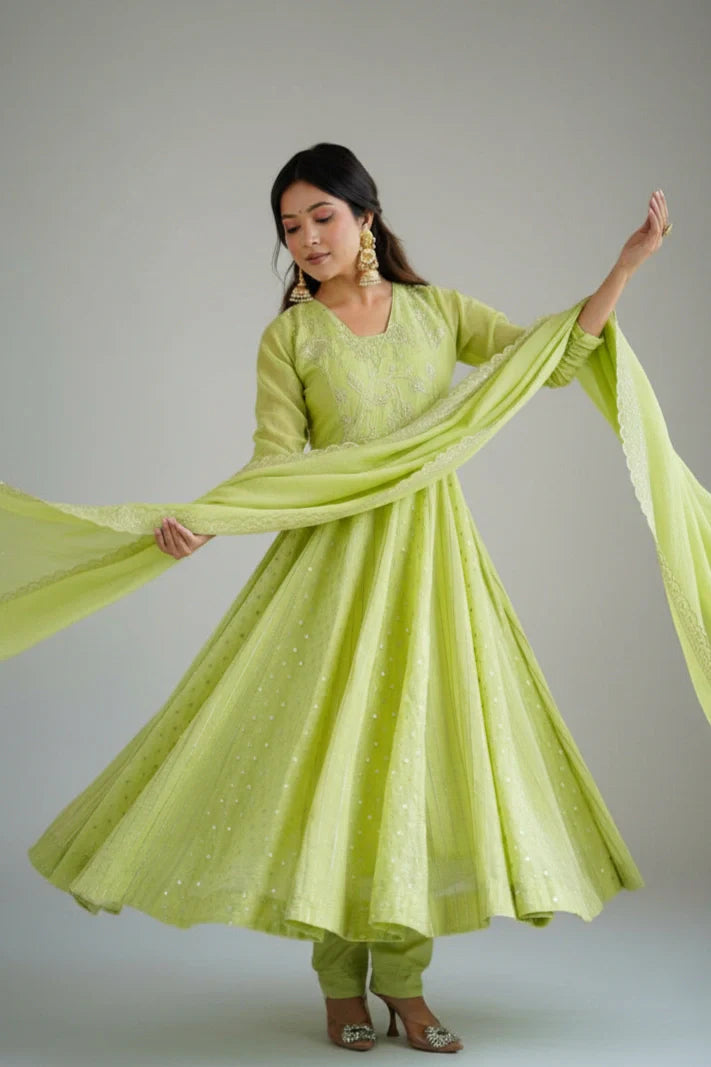 Plum Embroidered Anarkali
