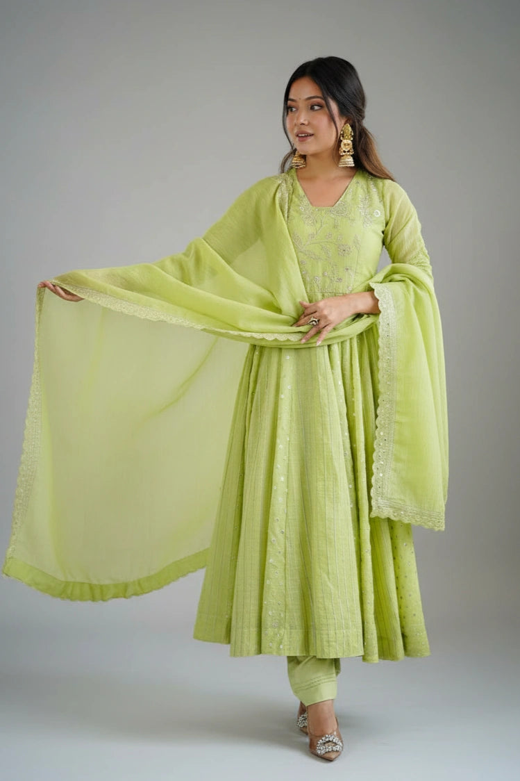 Plum Embroidered Anarkali