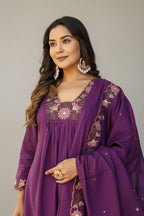 Rust Flared Kurta Set