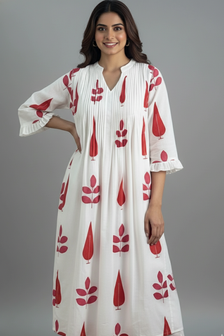 Printed Cotton Kurta Set