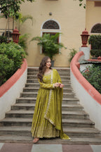 Embroidered Scarlet Anarkali Gown