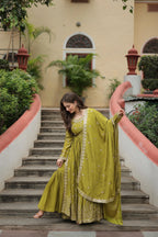Embroidered Scarlet Anarkali Gown