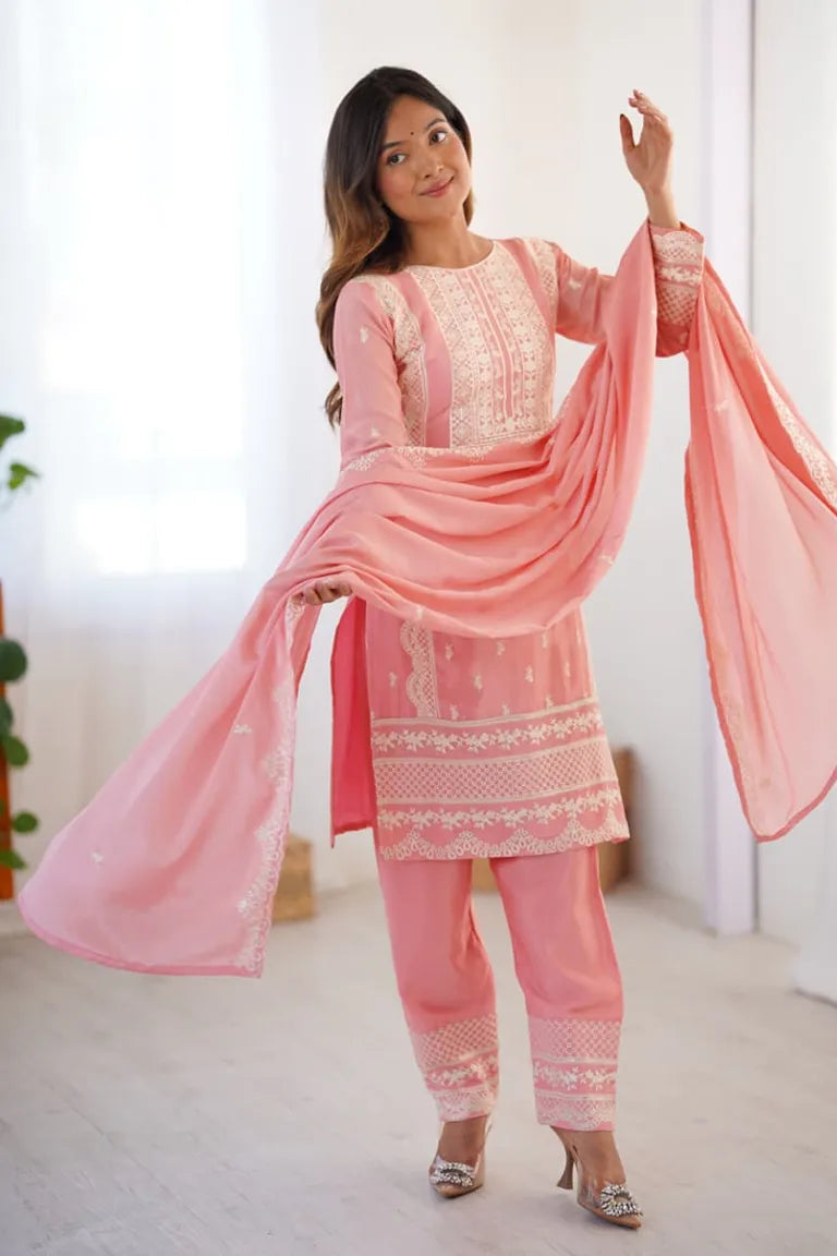 Pink Dupatta set