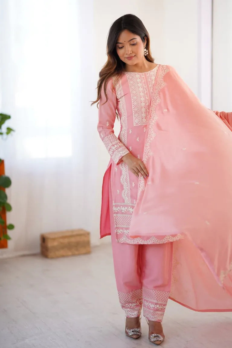 Pink Dupatta set