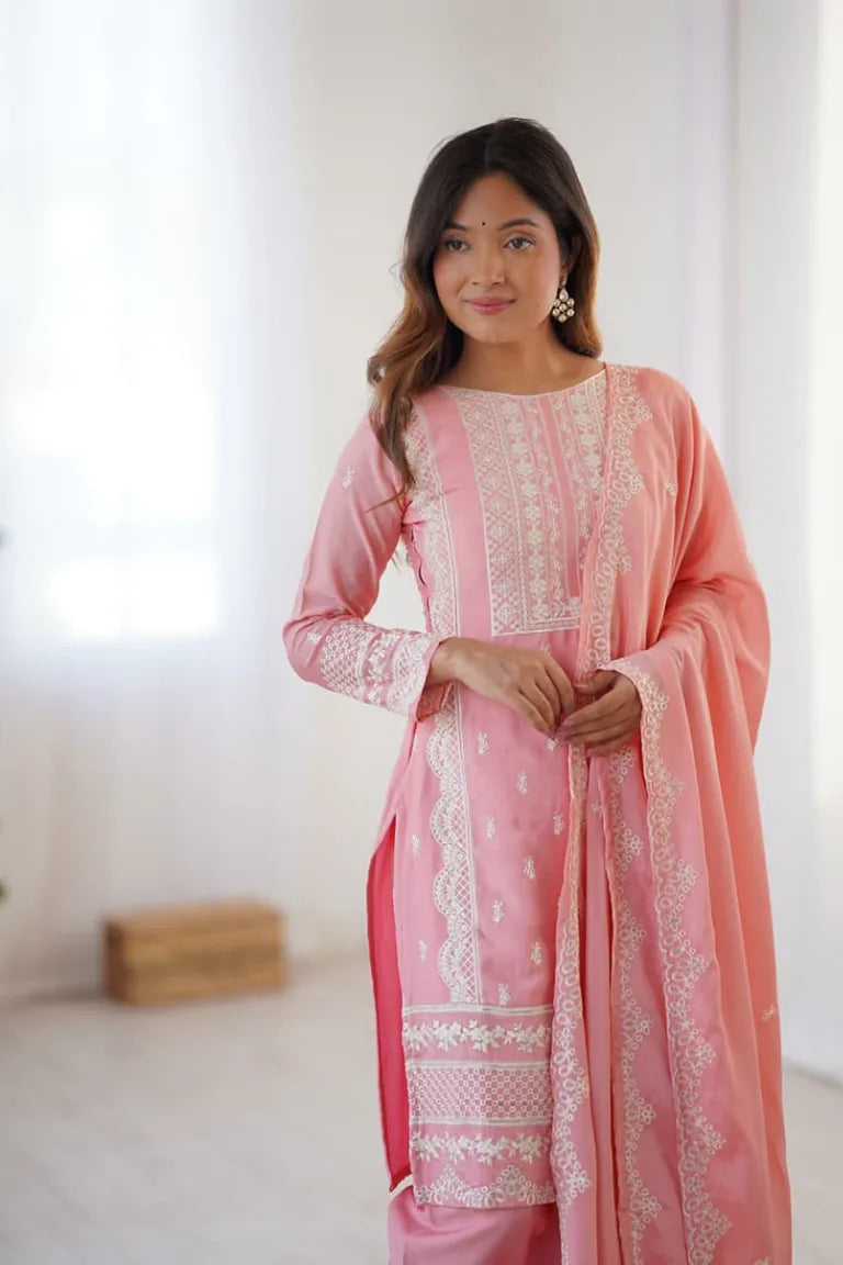 Pink Dupatta set