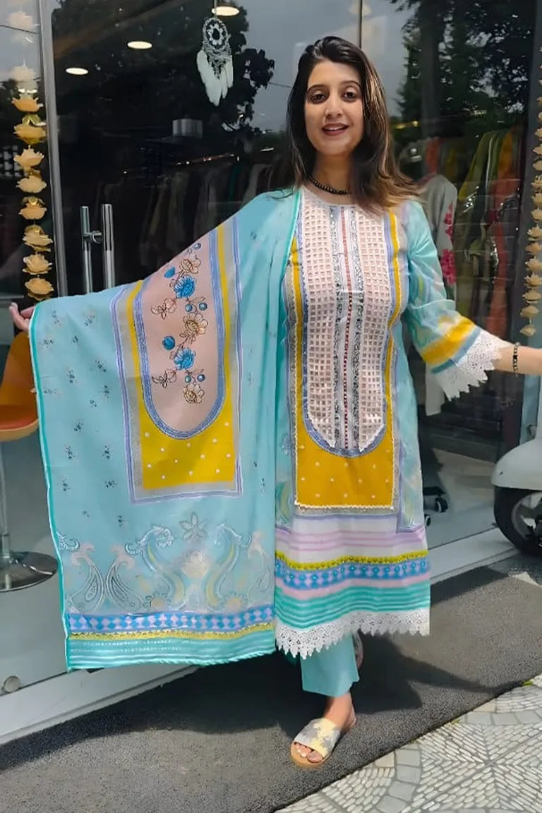 Sky Printed Kurta Set