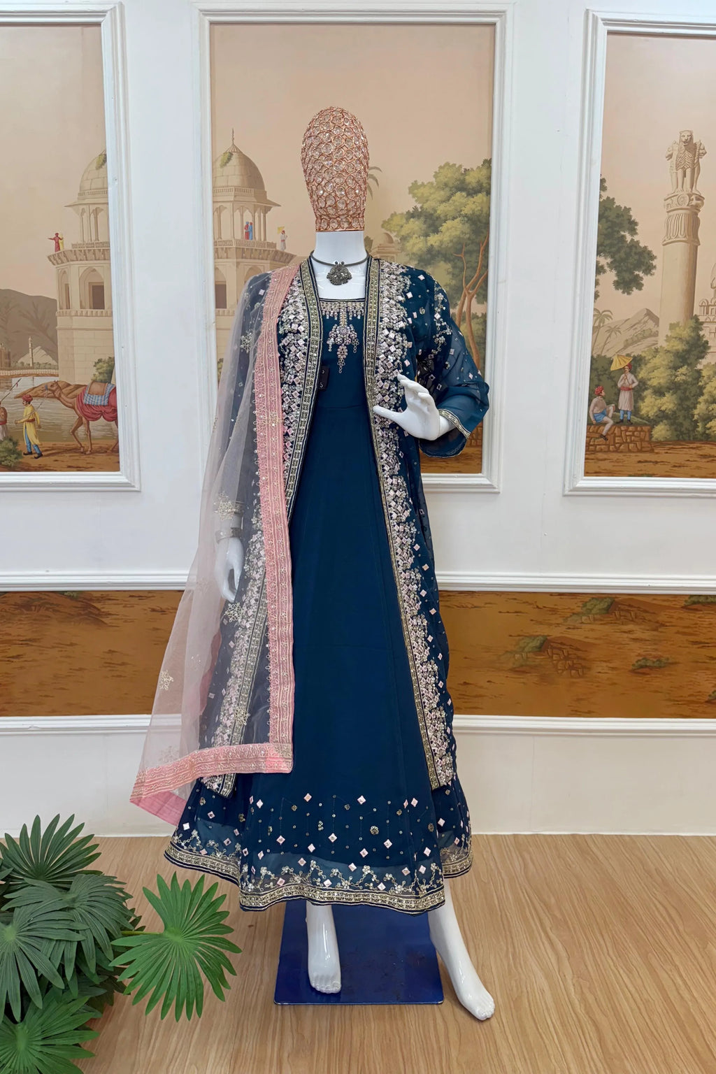 Gown with  Net Dupatta sets