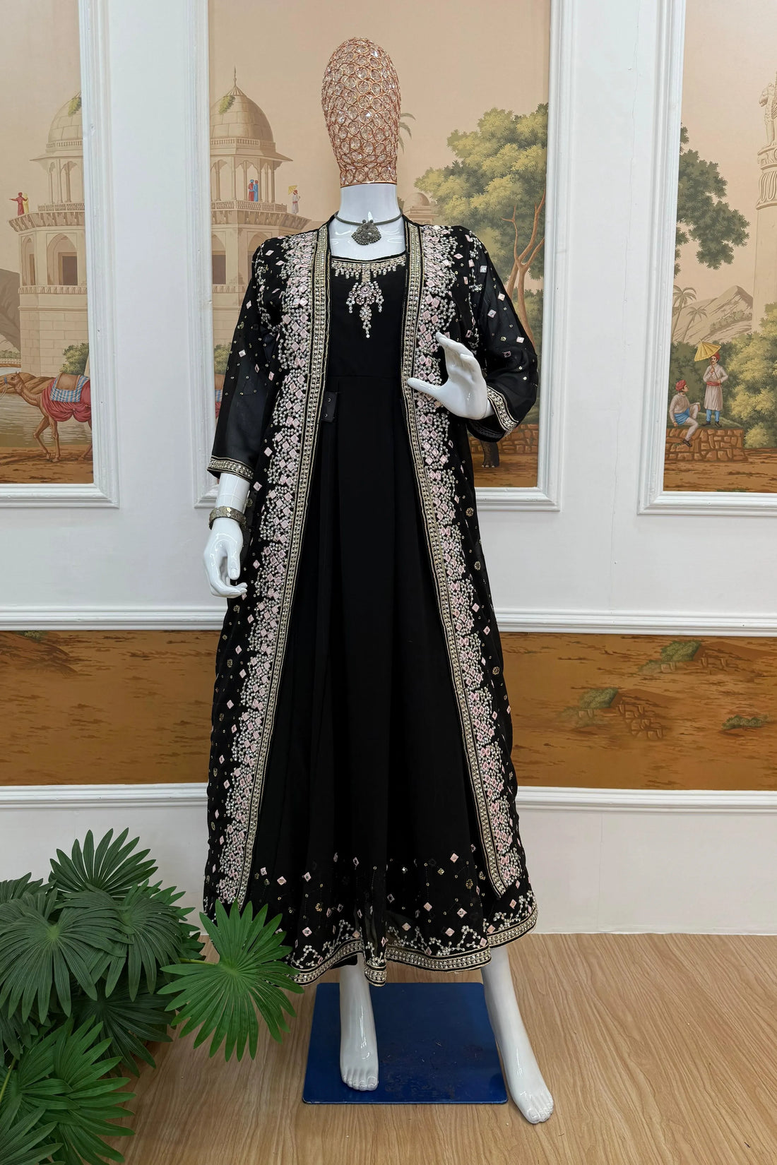 Gown with  Net Dupatta sets