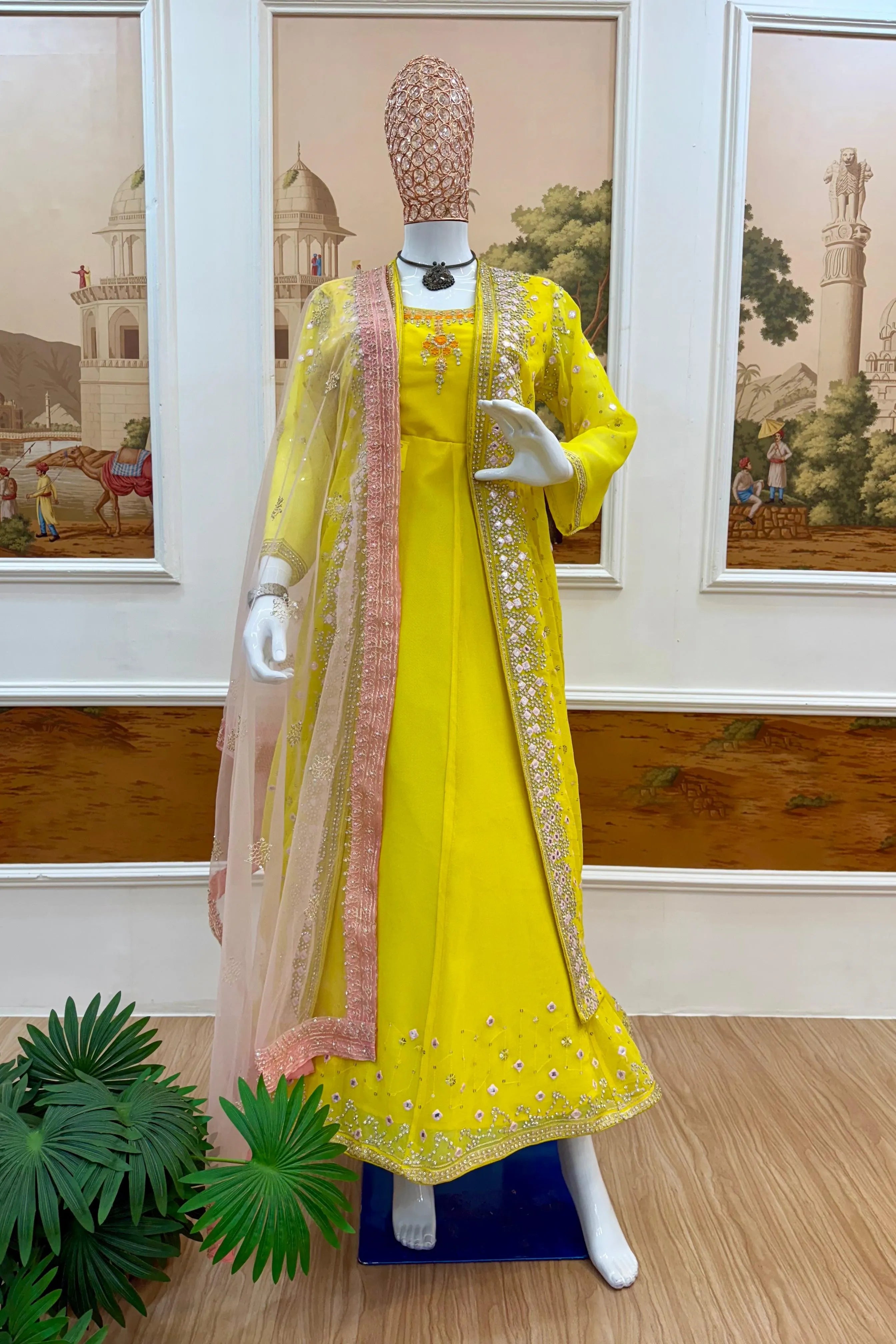 Gown with  Net Dupatta sets