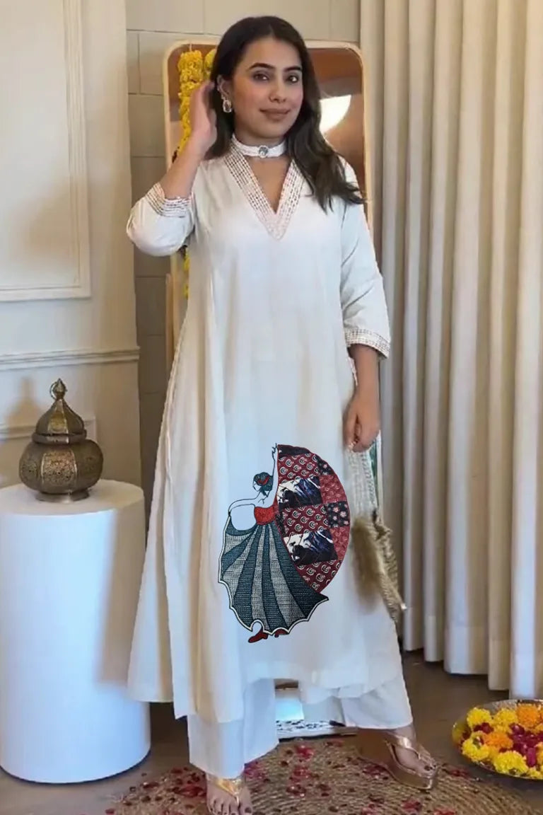 Ivory Art Kurta Set