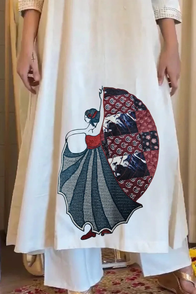 Ivory Art Kurta Set
