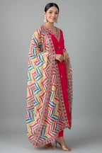 Pink Geometric Kurta