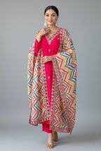Pink Geometric Kurta