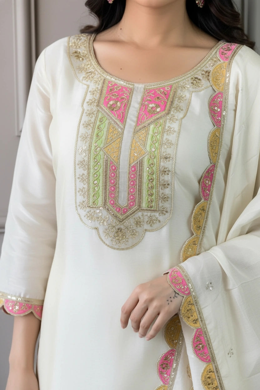 Ivory Bloom kurta set