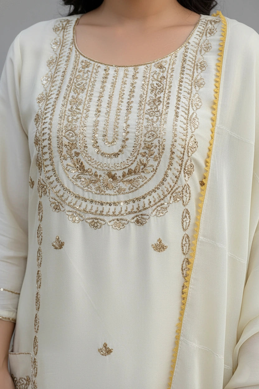 Ivory Zari kurta set