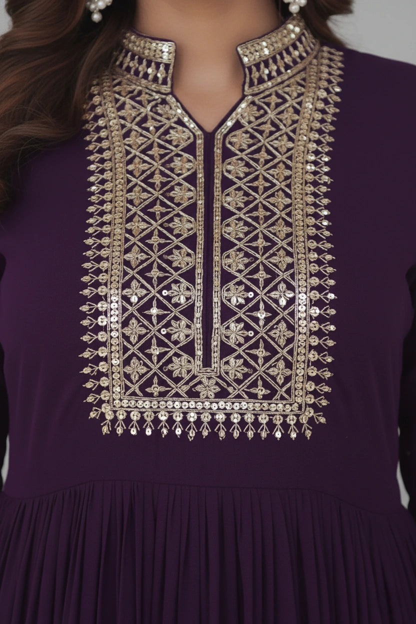 Violet Anarkali Gown