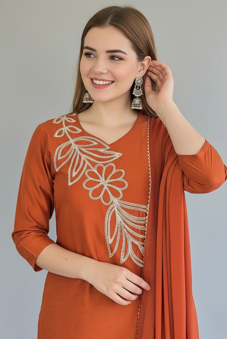 Orange Bloom Kurta
