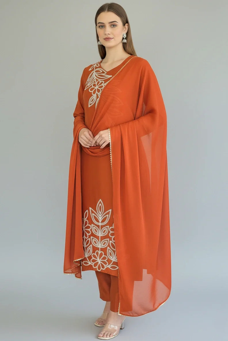 Orange Bloom Kurta