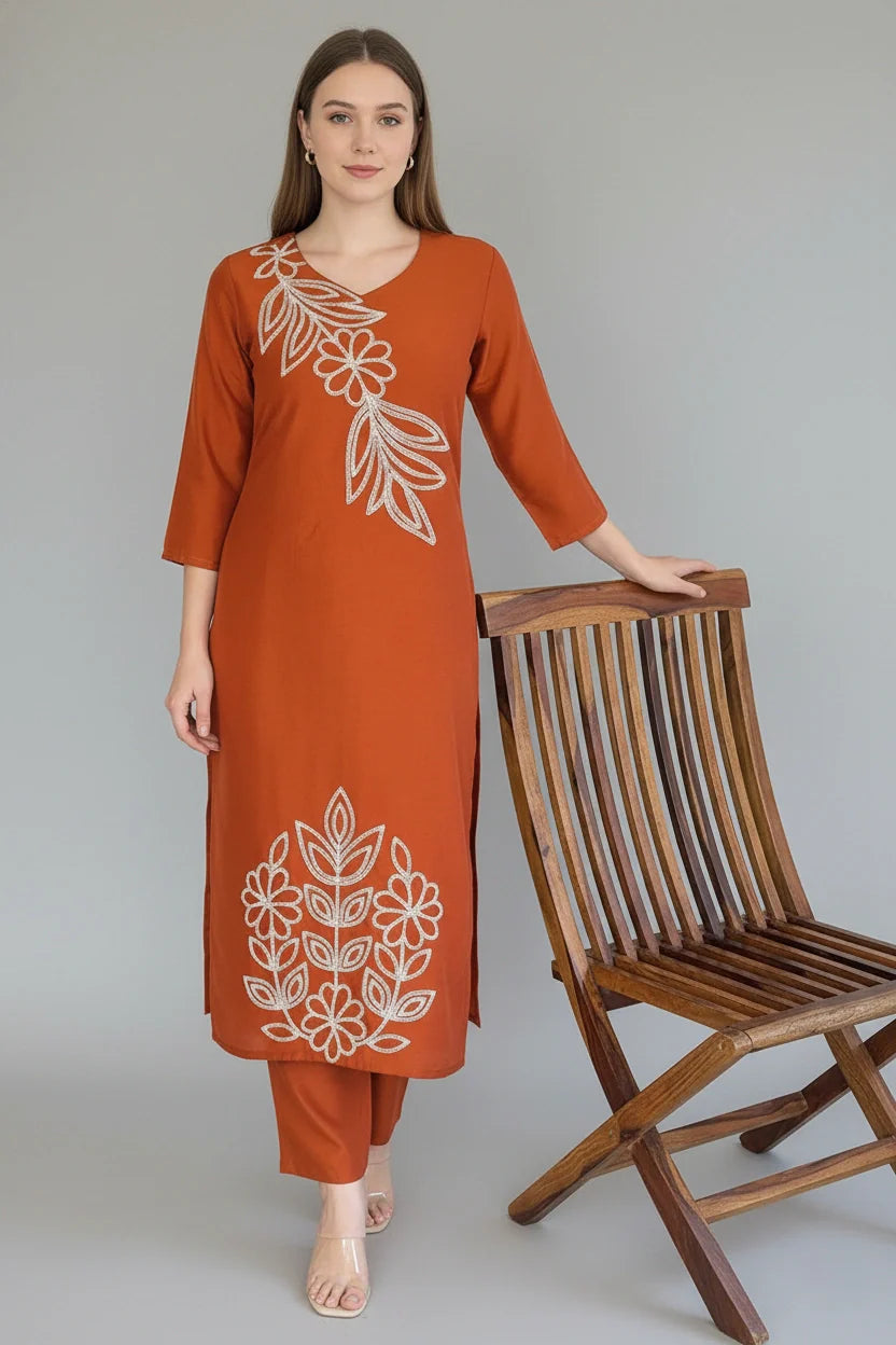 Orange Bloom Kurta