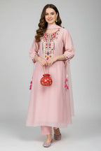 Teal Embroidered Kurta