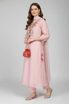 Teal Embroidered Kurta